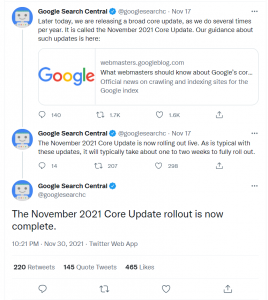 google November core update