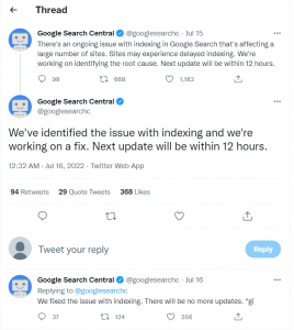 Google indexing issue